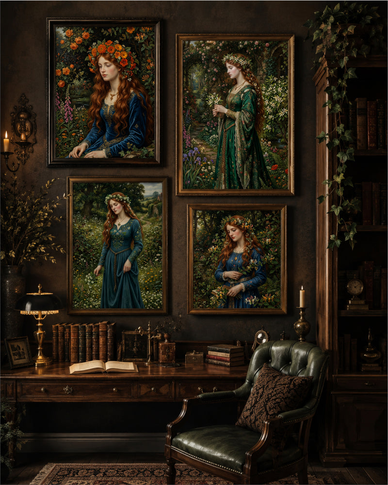 "Flower Crowns"| Gallery Wall Art Set of 4