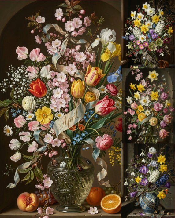 "Birthday Bouquet 1"| Gallery Wall Art Set of 4