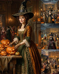「ザ・パレスでのハロウィンパーティー」｜ギャラリーウォールアート4点セット