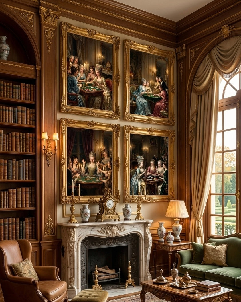 "The Queen’s Midnight Gamble"| Gallery Wall Art Set of 4