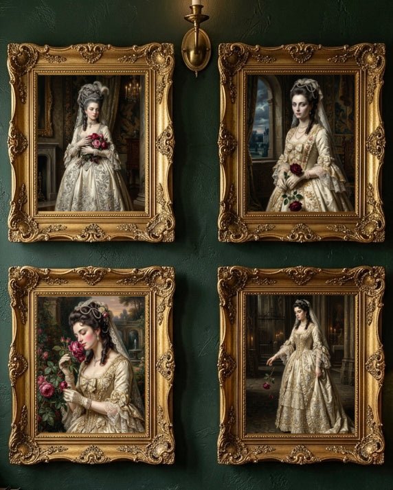 "Enigmatic Brides and Roses"| Gallery Wall Art Set of 4