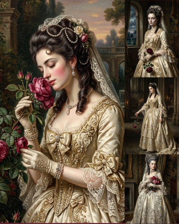 "Enigmatic Brides and Roses"| Gallery Wall Art Set of 4