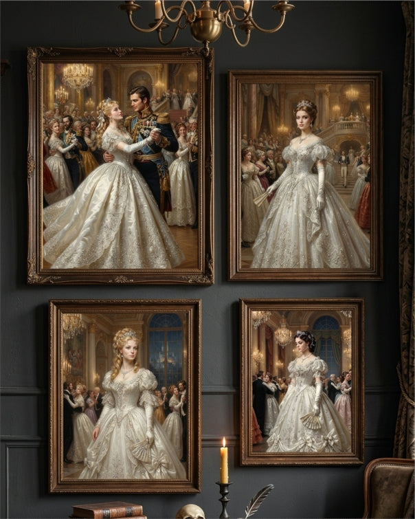 "Cinderella's Dress Collection"| Gallery Wall Art Set of 4
